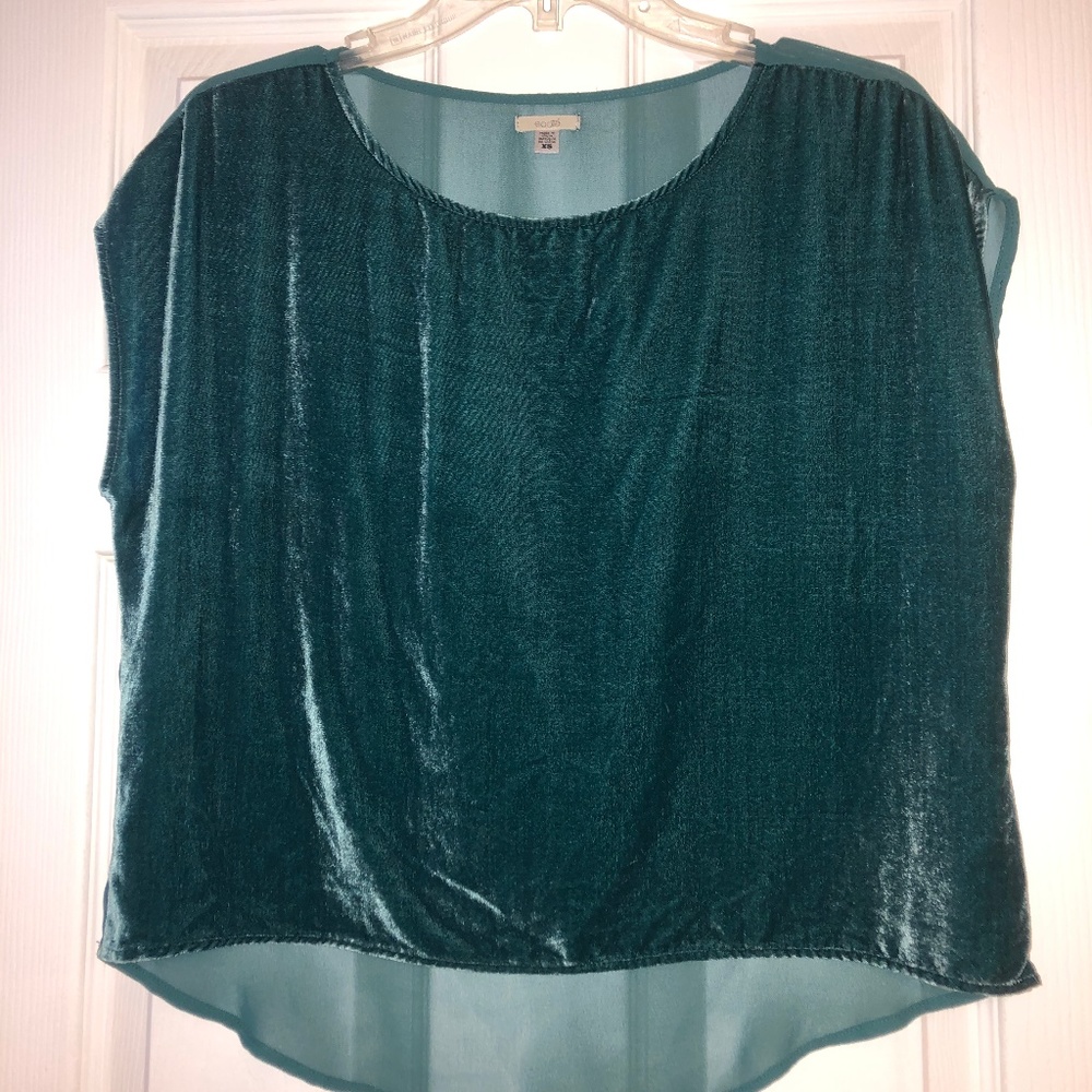Urban Outfitters Green/Teal Velvet Top